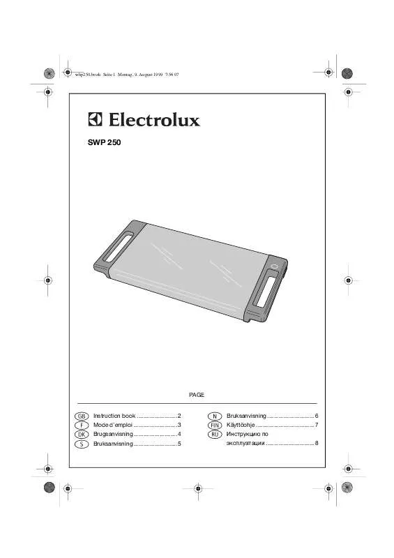 Mode d'emploi AEG-ELECTROLUX SWP250