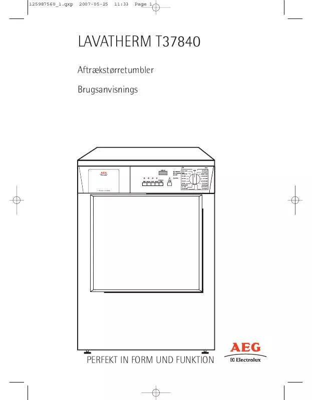 Mode d'emploi AEG-ELECTROLUX T37840