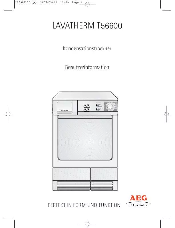 Mode d'emploi AEG-ELECTROLUX T56600