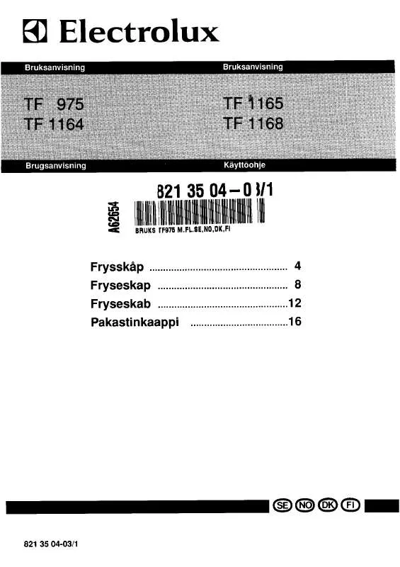 Mode d'emploi AEG-ELECTROLUX TF1164SLG