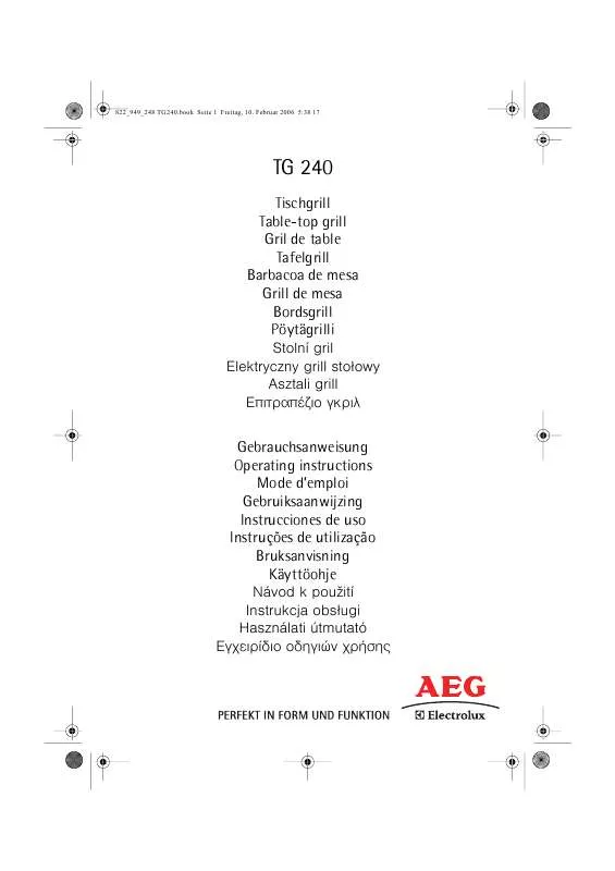 Mode d'emploi AEG-ELECTROLUX TG240CH