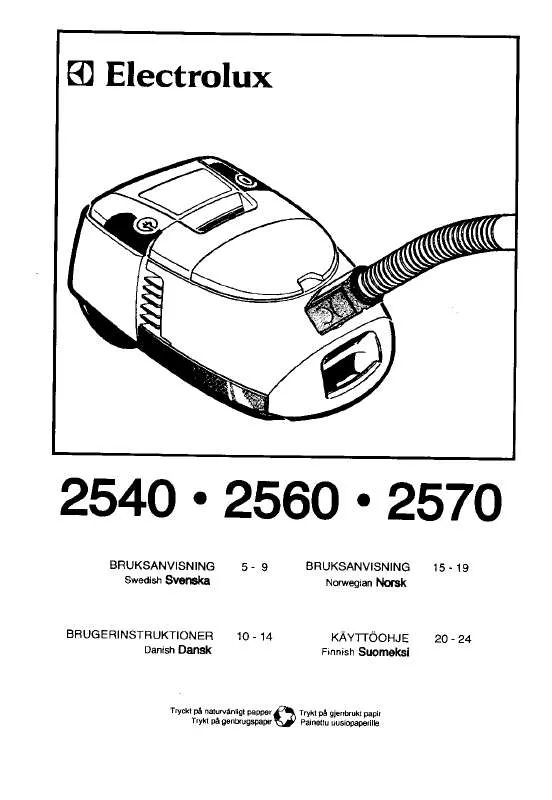 Mode d'emploi AEG-ELECTROLUX Z2540