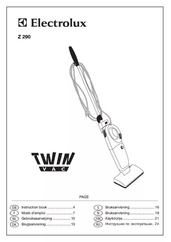 Mode d'emploi AEG-ELECTROLUX Z290