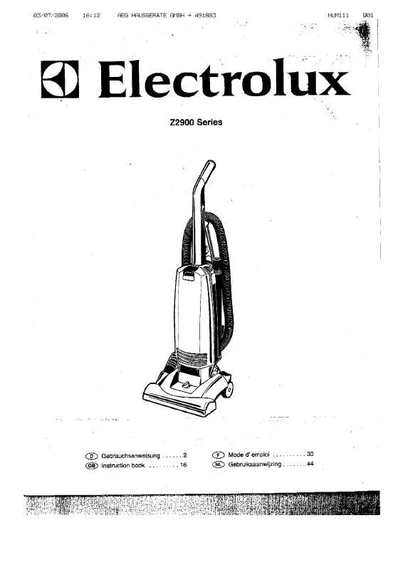 Mode d'emploi AEG-ELECTROLUX Z2910AV