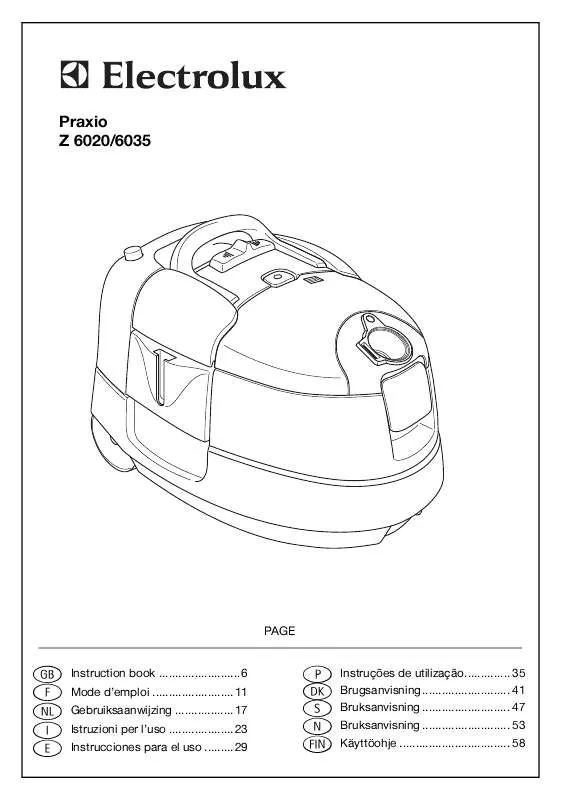 Mode d'emploi AEG-ELECTROLUX Z6035 PRAXIO