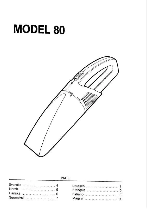 Mode d'emploi AEG-ELECTROLUX Z80