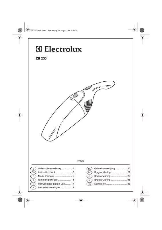 Mode d'emploi AEG-ELECTROLUX ZB230