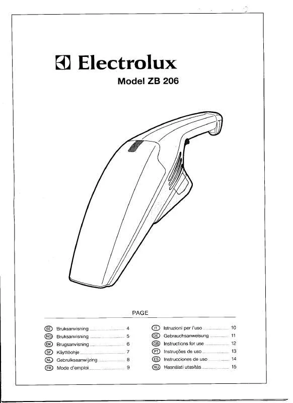 Mode d'emploi AEG-ELECTROLUX ZB206