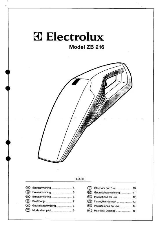 Mode d'emploi AEG-ELECTROLUX ZB216