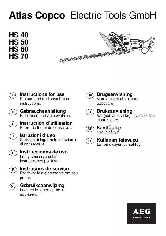 Mode d'emploi AEG HS 40