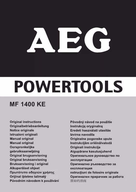 Mode d'emploi AEG MF 1400 KE