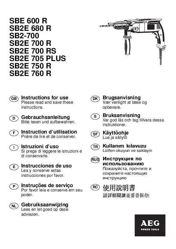 Mode d'emploi AEG SB2E 700 RS