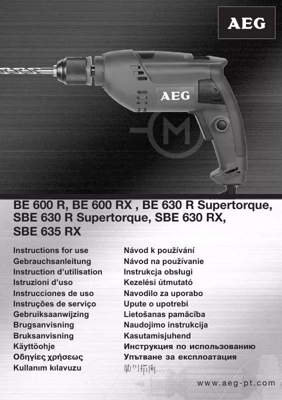 Mode d'emploi AEG SBE 635 RX