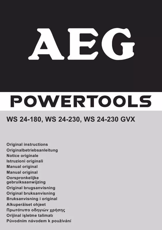 Mode d'emploi AEG WS 24-180