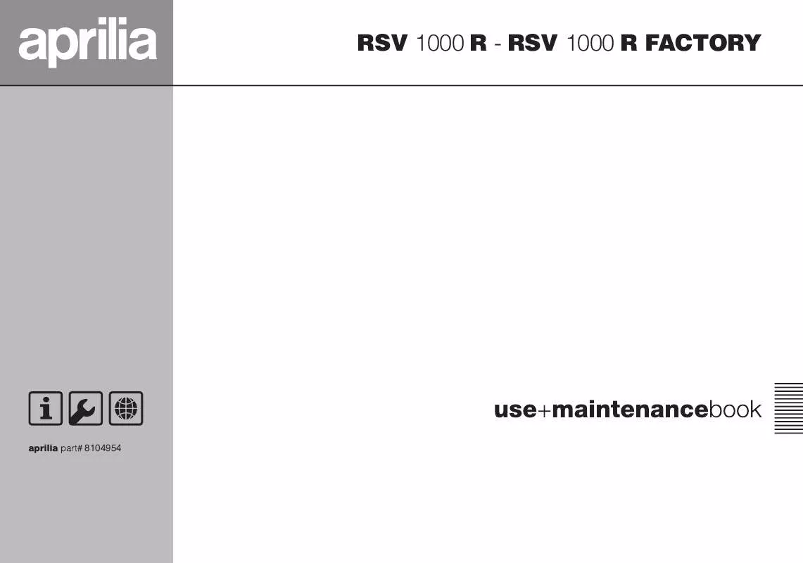 Mode d'emploi APRILIA RSV 1000 R FACTORY
