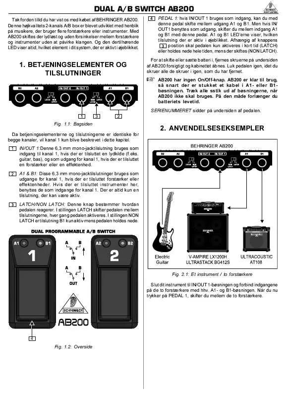 Mode d'emploi BEHRINGER AB200