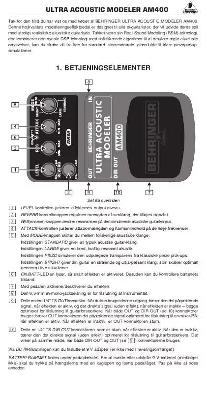 Mode d'emploi BEHRINGER AM400