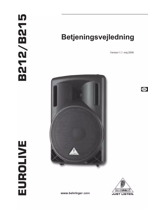 Mode d'emploi BEHRINGER B215