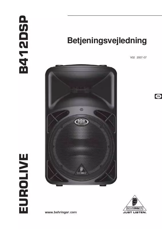 Mode d'emploi BEHRINGER B412DSP