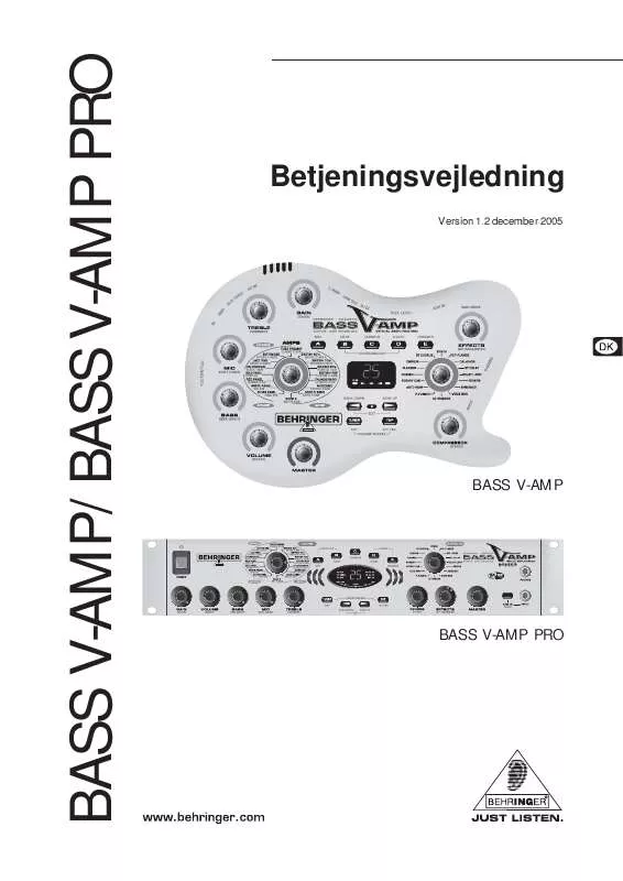 Mode d'emploi BEHRINGER BASS V-AMP PRO