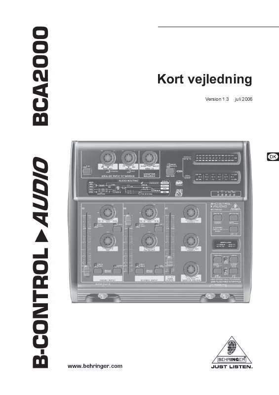 Mode d'emploi BEHRINGER BCA2000