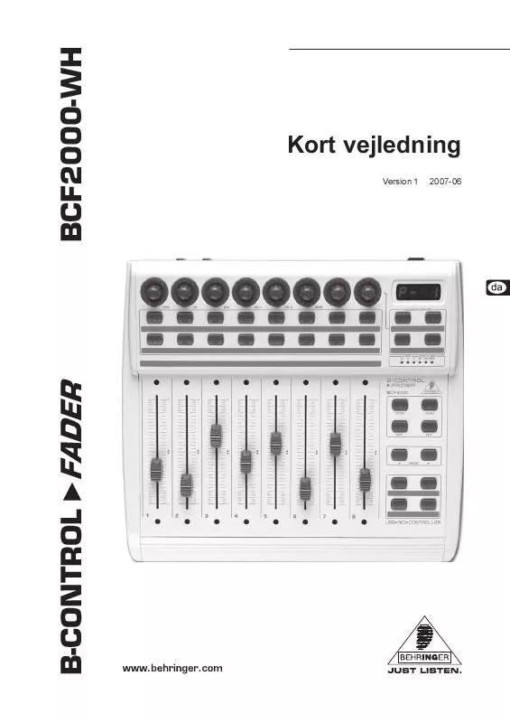 Mode d'emploi BEHRINGER BCF2000-WH