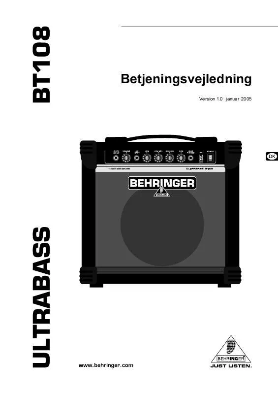 Mode d'emploi BEHRINGER BT108