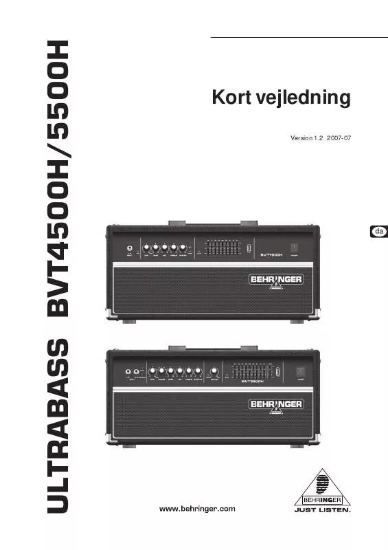 Mode d'emploi BEHRINGER BVT4500H