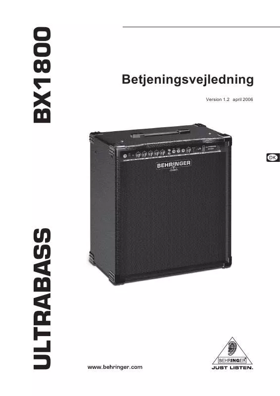 Mode d'emploi BEHRINGER BX1800