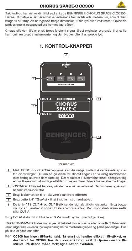 Mode d'emploi BEHRINGER CC300