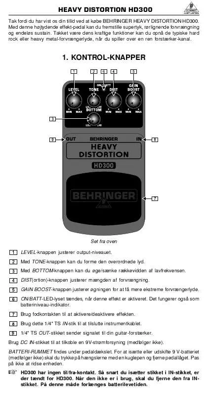 Mode d'emploi BEHRINGER HD300