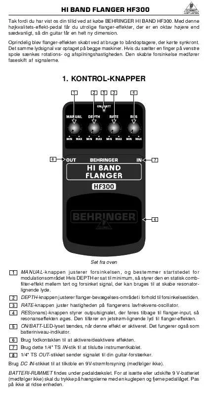 Mode d'emploi BEHRINGER HF300