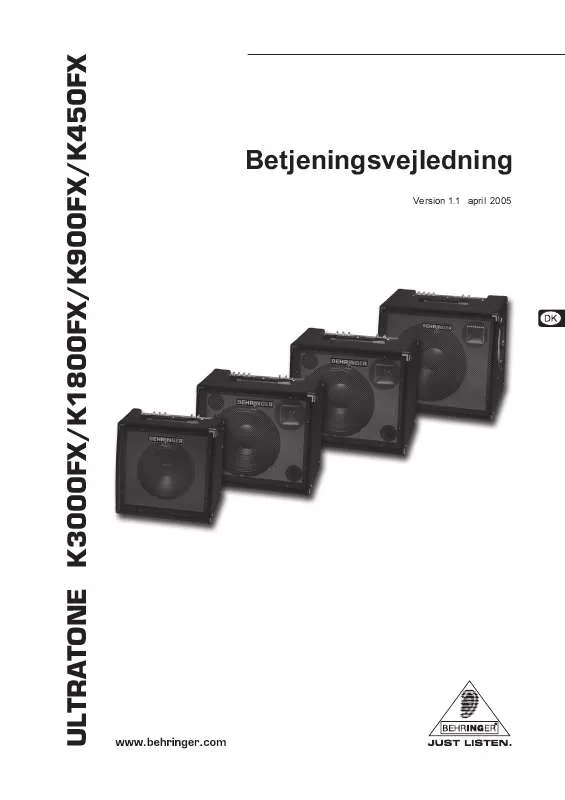 Mode d'emploi BEHRINGER K3000FX