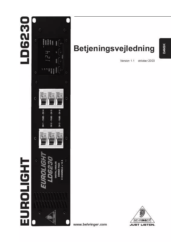 Mode d'emploi BEHRINGER LD6230