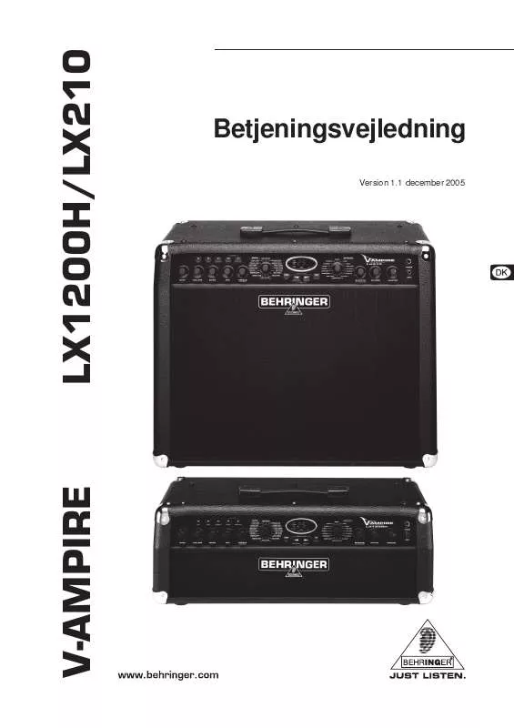 Mode d'emploi BEHRINGER LX1200H