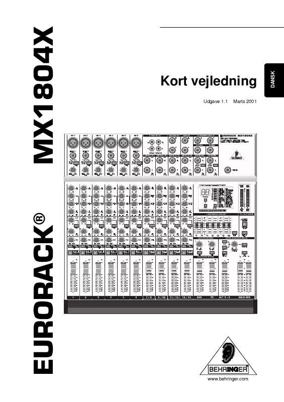 Mode d'emploi BEHRINGER MX1804X