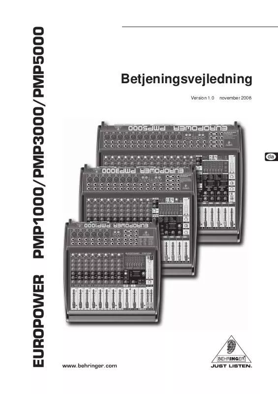 Mode d'emploi BEHRINGER PMP1000