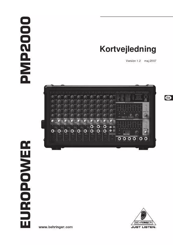 Mode d'emploi BEHRINGER PMP2000