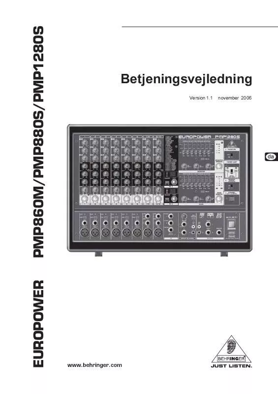 Mode d'emploi BEHRINGER PMP860M