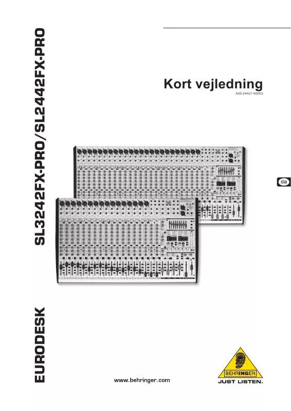 Mode d'emploi BEHRINGER SL2442FX-PRO