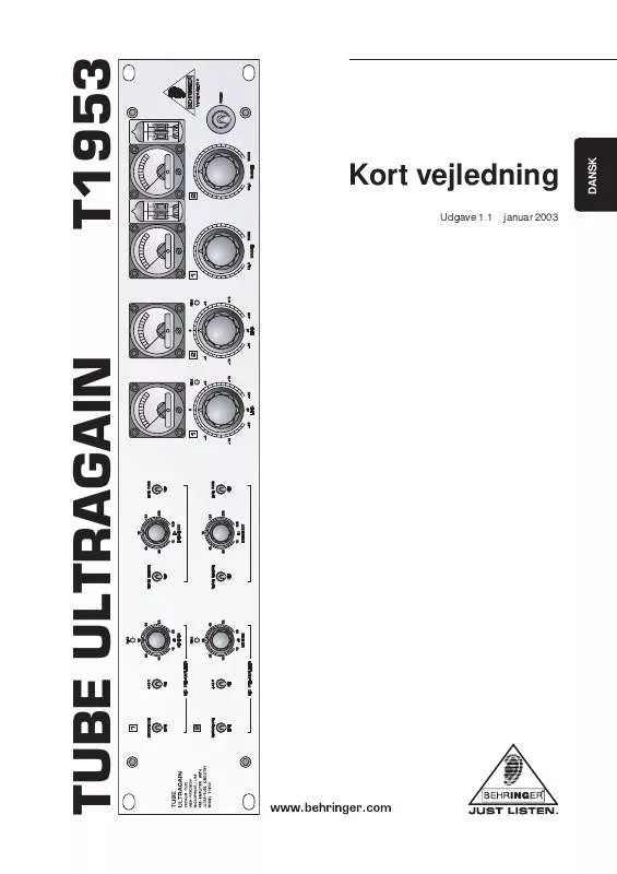 Mode d'emploi BEHRINGER T1953