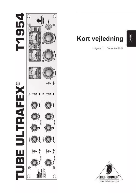 Mode d'emploi BEHRINGER T1954