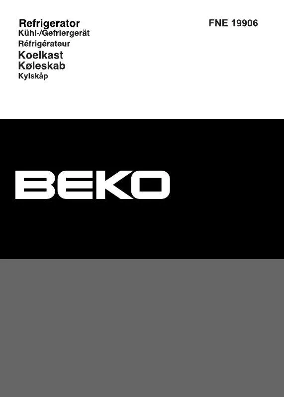 Mode d'emploi BEKO FNE 19906