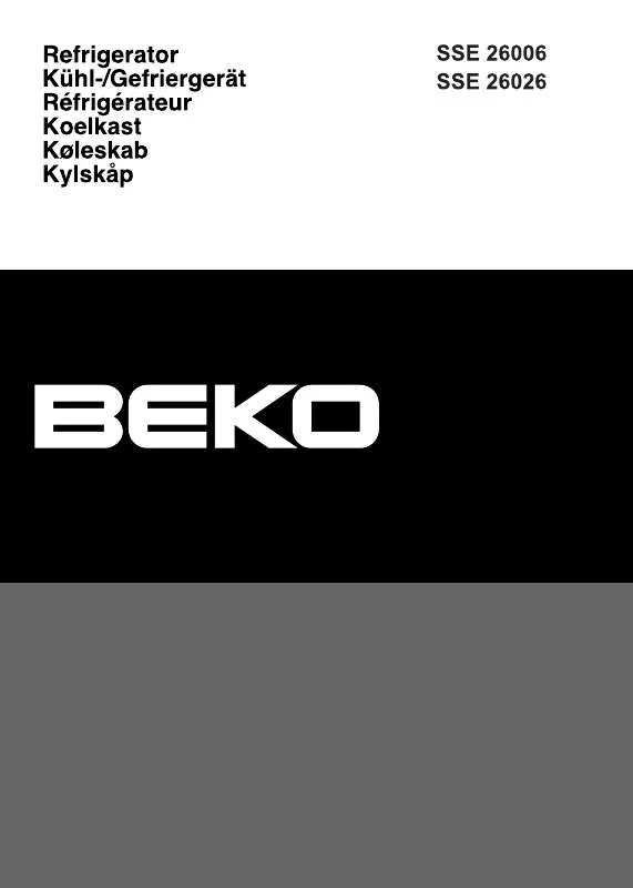 Mode d'emploi BEKO SSE 26026