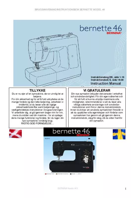 Mode d'emploi BERNINA BERNETTE 46