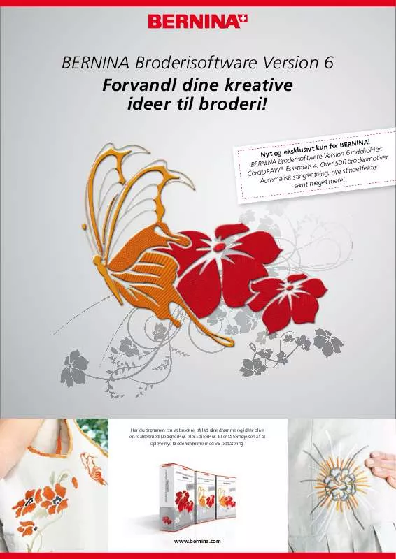 Mode d'emploi BERNINA BRODERISOFTWARE VERSION 6