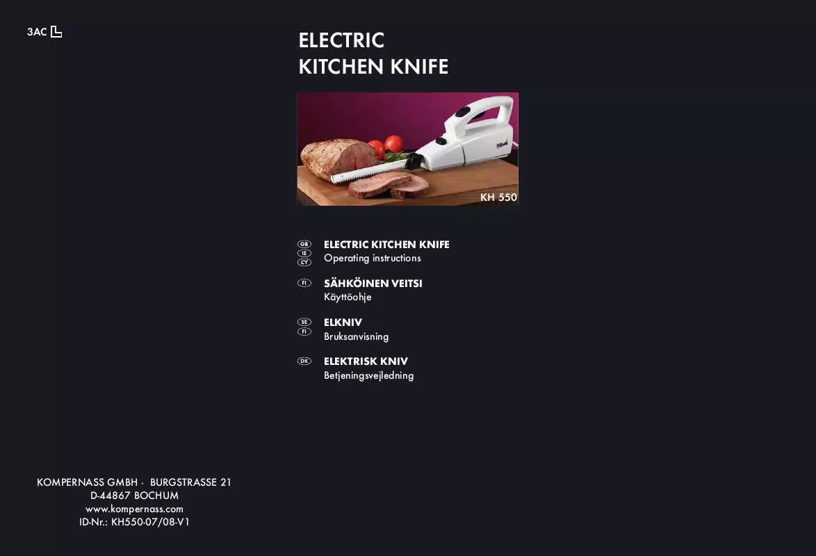 Mode d'emploi BIFINETT KH 550 ELECTRIC KITCHEN KNIFE