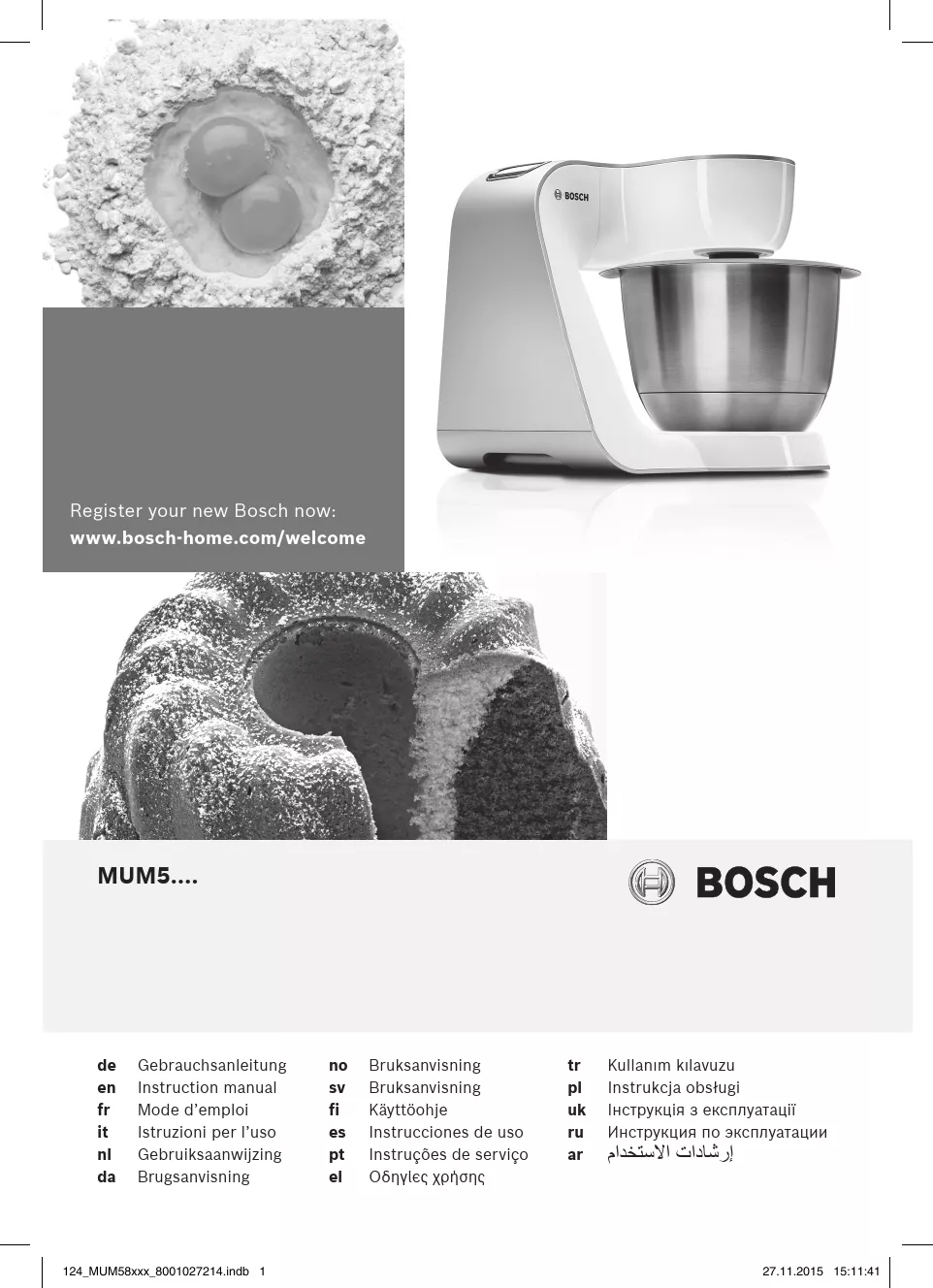 Mode d'emploi BOSCH MUM58420