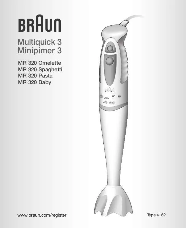 Mode d'emploi BRAUN MR 320 SPAGHETTI