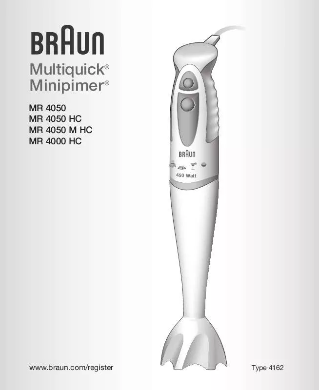 Mode d'emploi BRAUN MR 4000 HC